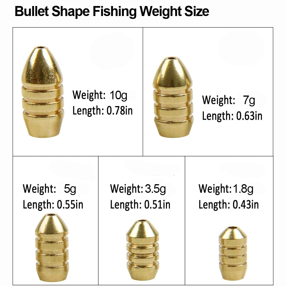 10 Uds. Peso de pesca de latón - Bass Fishing Lure reseña y precio