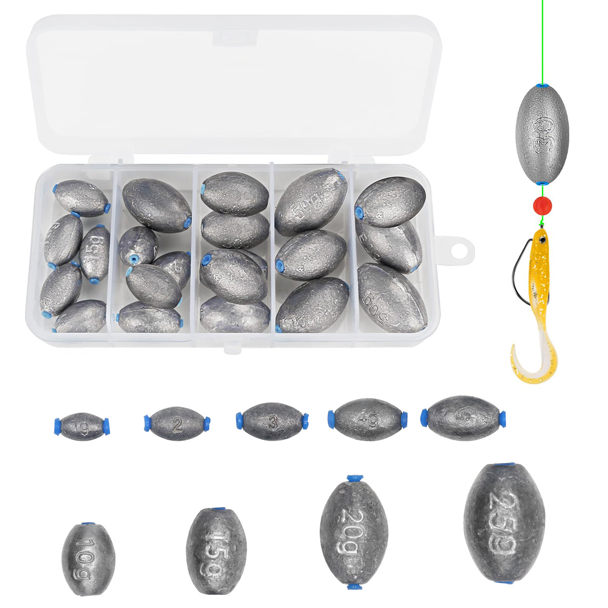 Pesas de pesca de plomo surtid - Bass Fishing Lure reseña y precio