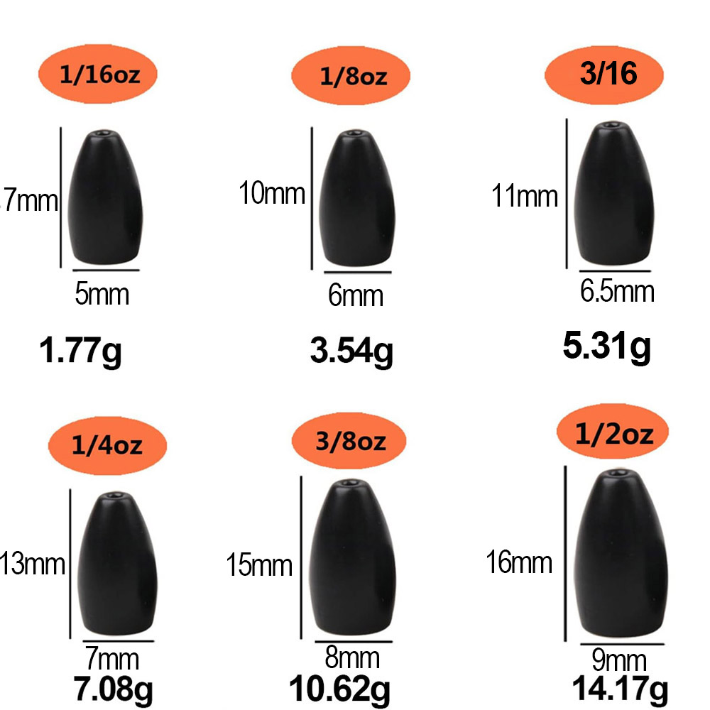 Pesas de pesca de acero de tun - Bass Fishing Lure reseña y precio